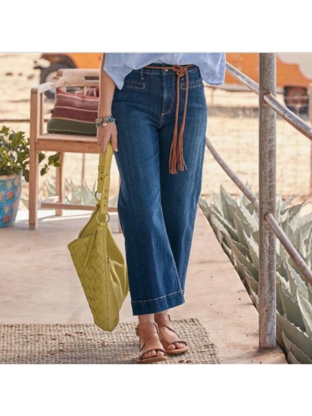 DRIFTWOOD Charlee High Rise Crop Wide Leg Jeans Size 27